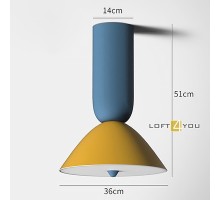 Светильник LED потол. (люстра) Unit, 30W, 6000К, синий/желтый, металл (d. 36см, h. 51см)
