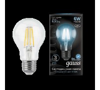 Лампа LED шар(A60) Е27  6Вт 4100К белый филамент Gauss Black