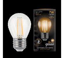 Лампа LED шар(G45) Е27  7Вт 2700К Филамент 230V Gauss Black