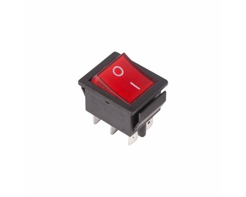 Кнопка-выключатель клавишный 250V 16А (6с) ON-OFF красный с подсветкой REXANT