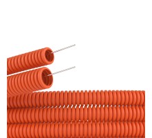 Труба гофрированная ПНД 16 мм DKC с протяжкой оранжевая (100м)