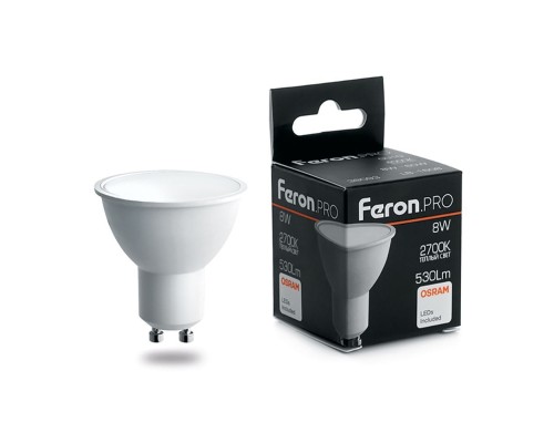 Лампа LED PAR16 GU10  8Вт 2700К (LB-1608) Feron.PRO OSRAM