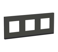 Unica New черное стекло/антрацит Рамка 3 пост Pure