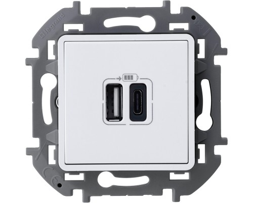 INSPIRIA белый Зарядное устр. USB тип А / тип С  5В 3000mA
