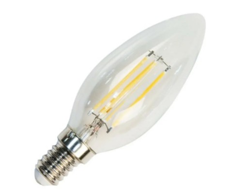 Лампа LED свеча(C37) Е14  7Вт 4000К Филамент диммируемая 230V LB-166 Feron