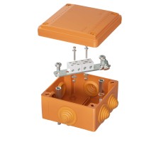 Коробка распред. 100х100х50 IP55 огнестойкая FS оранж. с клем.: 4р, 450V,6A, 4мм. DKC