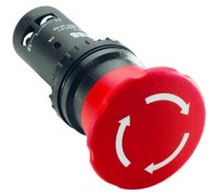ABB Кнопка CE4T-10R-02 красная ГРИБ без подсветки с фиксацией