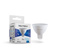 Лампа LED MR16 GU5.3  6Вт 4000K диммируемая матовая VOLTEGA