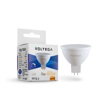 Лампа LED MR16 GU5.3  6Вт 2800K диммируемая матовая VOLTEGA