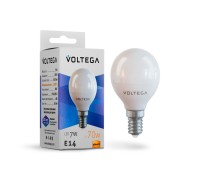 Лампа LED шар(G45) Е14  7Вт 2800К VOLTEGA