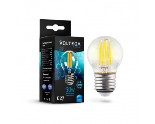 Лампа LED шар(G45) Е27  9Вт 4000К филамент графен VOLTEGA