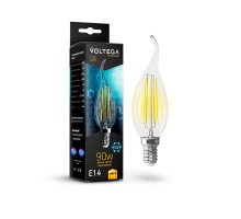 Лампа LED свеча на ветру Е14  9Вт 2800К филамент графен VOLTEGA