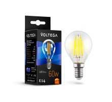Лампа LED шар(G45) Е14  6Вт 2800К филамент VOLTEGA