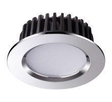 Светильник LED встр. Drum, 10Вт, 4000К, IP44, хром, алюминий/полимер  Novotech