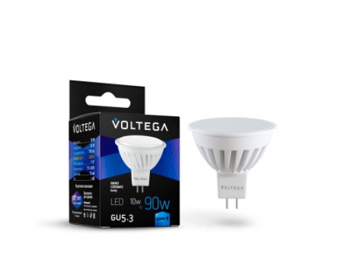 Лампа LED MR16 GU5.3 10Вт 4000K керамика матовая VOLTEGA