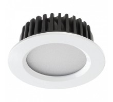 Светильник LED встр. Drum, 10Вт, 3000К, IP44, белый, алюминий/стекло  Novotech