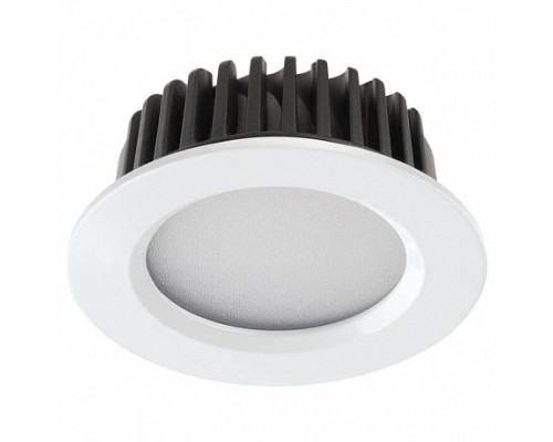 Светильник LED встр. Drum, 10Вт, 3000К, IP44, белый, алюминий/стекло  Novotech
