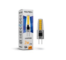 Лампа LED G4  2Вт, 2800K Capsule прозрачная Voltega