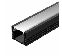 Профиль для ленты накладной 16,2х12мм  PDS-S-2000 ANOD Black RAL9005 Arlight