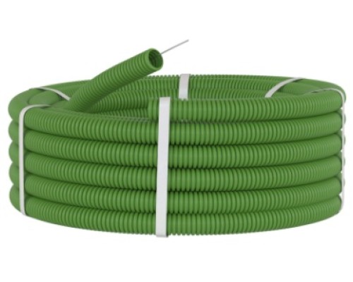 Труба гофрированная ПВХ 20 мм DKC с протяжкой (100м) зелёная