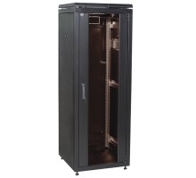 ITK Шкаф сетевой Linea N 19" 18U 600х600мм стеклянная передняя дверь черный