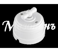 Ретро "Усадьба" Выключатель двухклавишный белый пластик Мезонинъ