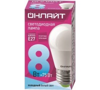 Лампа LED шар(G45) Е27  8Вт 4000К 230V 600Лм Онлайт (71627 OLL-G45)