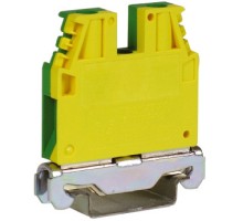 DKC Клемма зажимная  6 мм.кв TEС.6/0  (зажим проходной желто-зеленый)