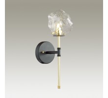 Светильник (бра) Stono 1хG9, IP20, черный/золото/прозр., металл/стекло Odeon Light