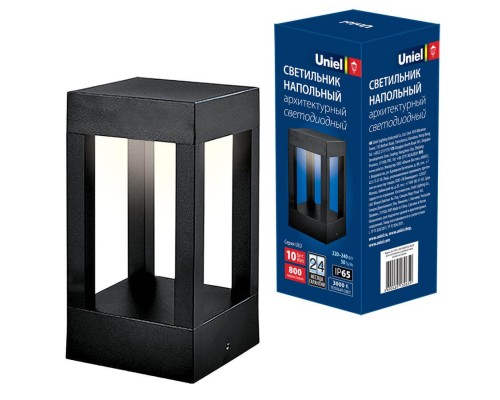 Светильник LED напольный уличный ULU-T, 10W, 3000К, черный, металл, IP65 Uniel