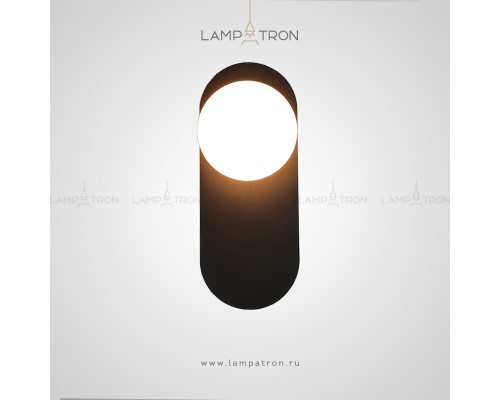 Светильник (бра) fast-black,черный/белы, металл/стекло Lampatron