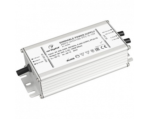 Драйвер 100Вт IP67 24V диммир. 0/1-10В, без вент. (158x67,5x38,5мм) Arlight