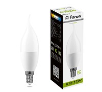 Лампа LED свеча на ветру Е14 11Вт матовая 4000К 230V LB-770 Feron