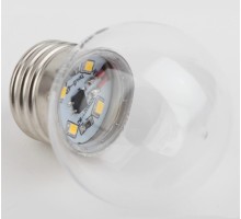 Лампа LED шар(G45) Е27  1Вт 3000К прозрач. ЭРА