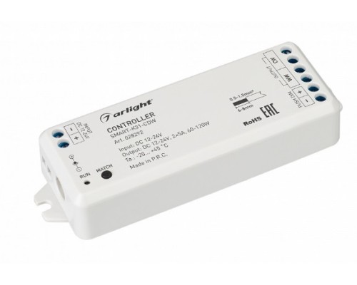 Контроллер 12/24V 60/120Вт радиосигнал SMART-K31-CDW ( 2x5A, 2.4G) Arlight