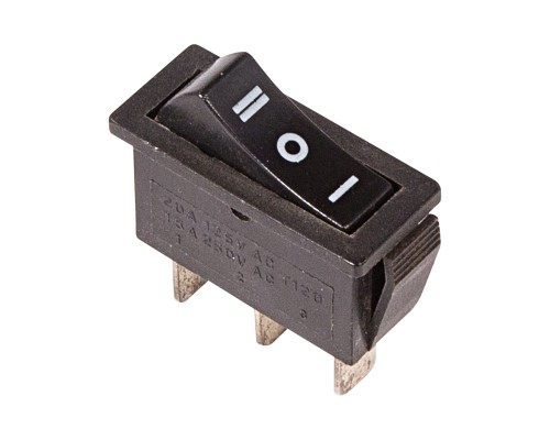 Кнопка-переключатель клавишный 250V 10А (3с) ON-OFF-ON черный REXANT