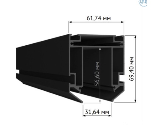 Закладной профиль для шинопровода SKYLINE 220, 2м, черный ST Luce