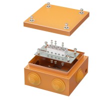 Коробка стальная FS с кабельными вводами и клеммниками IP55 150х150х80мм 5р 450V 20A 10мм.кв