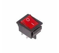 Кнопка-выключатель клавишный 250V 16А (4с) ON-OFF красный с подсветкой REXANT