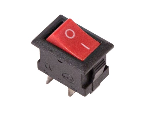 Кнопка-выключатель клавишный 250V 3А (2с) ON-OFF красный Micro RWB-101 REXANT