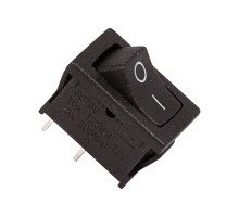 Кнопка-выключатель клавишный 250V 6А (2с) ON-OFF черный Mini (RWB-201, SC-768) REXANT