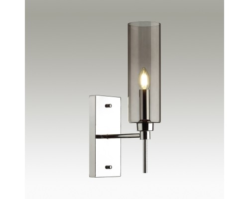 Светильник (бра) Diatra 1хЕ14, IP20, дымчатый/хром, стекло/металл Odeon Light