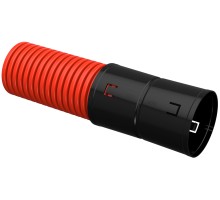 Труба двустенная ПНД/ПВД  110 мм с зондом красная жесткая с муфтой 6 метров (уп. 24 м) ИЭК