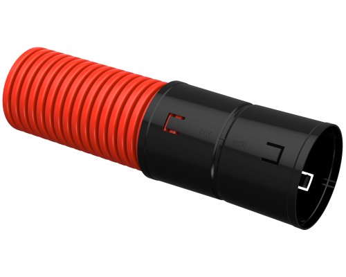 Труба двустенная ПНД/ПВД  110 мм с зондом красная жесткая с муфтой 6 метров (уп. 24 м) ИЭК