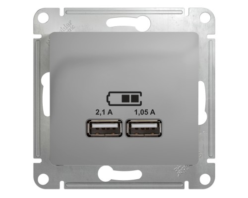 GLOSSA алюминиевый Розетка USB 5В/2,1А, 2х5В/1,05А