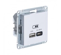 AtlasDesign белый Розетка USB A+С, 5В/3.0 А, 2х5В/1,5 А 45W высокоскор.заряд.