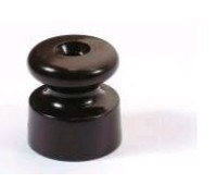 Изолятор керам. (ролик) для ретро провода 18х20мм, коричневый Bironi (упак 50шт)