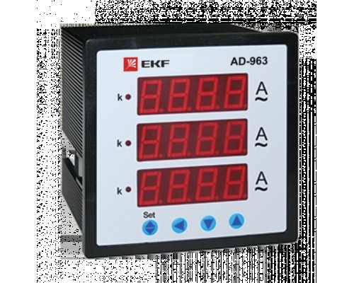 Амперметр AD-963 цифровой на панель (96х96) трехфазный PROxima  EKF