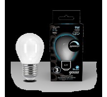 Лампа LED шар(G45) Е27  9Вт 4100К матовая диммир Gauss Black