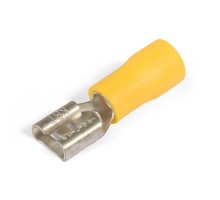 Разъем плоский РПИ-М 6,0-(6,3) розетка сечение 4-6 мм цвет желтый (КВТ)